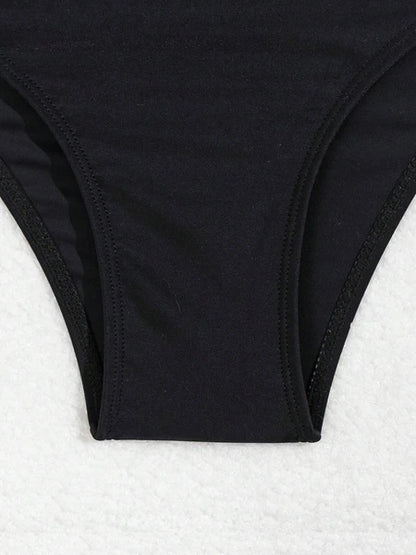 Women's Black Sexy  Two-piece Quick-dry Fabric Bikini Swimwear